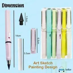 saputra Pack of 12 Pcs reusable inkless Pencils - Art Line Drawing Pencils 0.5 mm Pencil image 2