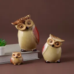 tayhaa Elegant Owl Multicolour Ceramic Figurine image 1
