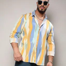 Men Regular Fit Printed Spread Collar Casual Shirt-image-85