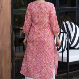 attire aura Women Printed Viscose Rayon Straight Kurta image 5