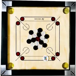aarav sports Small Size for Kids 20-20 Inch 2 Set coins, Strikers, Powder 3 cm Carrom Board image 2