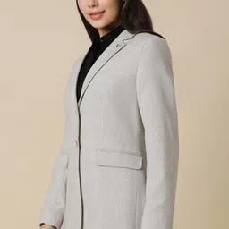 allen solly Women Checkered Single Breasted Formal Blazer-picture-13
