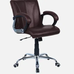 furniturstation Liieancoinn Mid Back Executive Chair In Brown Colour image 3
