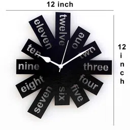 craftter Black MDF Stamp Modern Wall Clock image 3