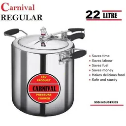 carnival Aluminium Classic Model Pressure Cooker Inner Lid Pure Virgin Aluminium 22 L Pressure Cooker image 2