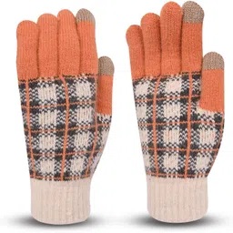 desoria Checkered, Self Design, Printed Winter Women Gloves-picture-27