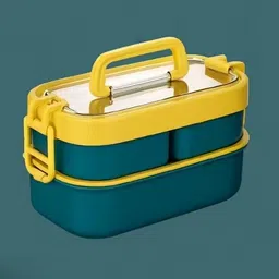inox Air Tight Lunch Box with Spoon & Fork Set & Stylish Lid 3 Containers Lunch Box-picture-34