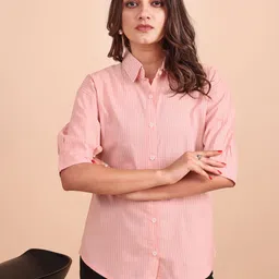 adokedo Women Regular Fit Self Design, Solid Spread Collar Casual Shirt-picture-47