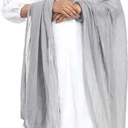 zia Nylon Solid Grey Women Dupatta-picture-46