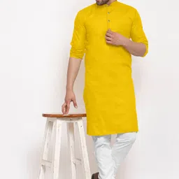 sefroni Men Solid Cotton Blend Straight Kurta-picture-13