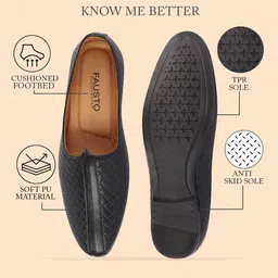 fausto Wedding Evening Fashion Ethnic Festive Dress Slip On Jutis and Mojaris For Men image 5