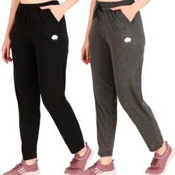 gaa Pack of 2 Women Solid Black, Grey Track Pants-picture-40