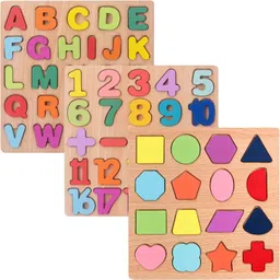 Wooden Puzzle Set | 3D Capital Alphabets, Numbers, and Shapes Toys For Kids-image-31