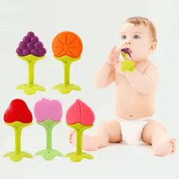 qblyn Baby Teething Toys,Fruit Shaped Silicone Baby Teethers,Infant Teethers Set Teether image 2