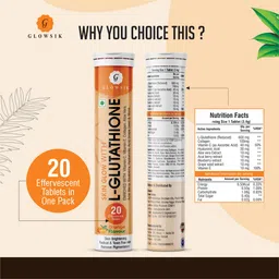 g glowsik Glutathione Skin Glow 40 Effervescent Tablet Healthy Glowing skin with collagen image 2