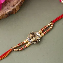 voylla Bracelet Fancy Pearl Rakhi with Roli Chaawal Pack Mauli Thread Chawal Roli Pack Set-picture-20
