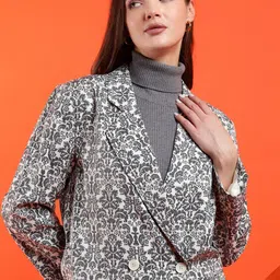 kotty Women Printed Double Breasted Casual Blazer image 4