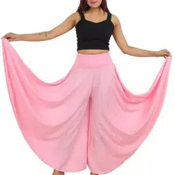 xeneric Women Flared Pink Cotton Blend Trousers-picture-15