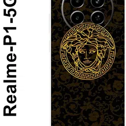 mobifly Back Cover for Realme P1 5G, Golden, Versace, Gucci, Logo, 439 image 3