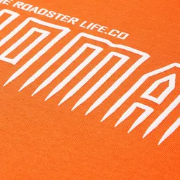 roadster Women Printed Round Neck Cotton Blend Orange T-Shirt image 2