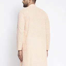 jompers Men Embroidered Pure Cotton Straight Kurta image 3
