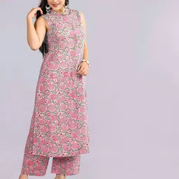 ankiprachi Women Pure Cotton Kurta Palazzo Set image 4