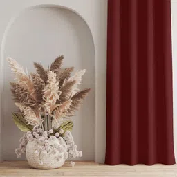 parda online Vivid Orange Polyster Solid 9ft Blackout Eyelet Window/Door (2 Pc) image 3