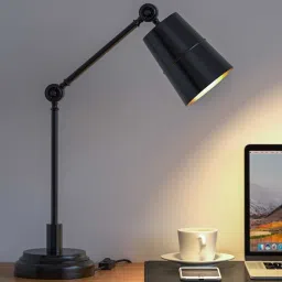 kp lamps store Study/Work Table Lamp Black Polished with adjustable body and head image 1