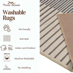 presto Grey Geometric Polyester 4 ft x 6 ft Machine made Carpet image 5