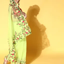 Mitera Floral Saree with Embroidered Border image 2