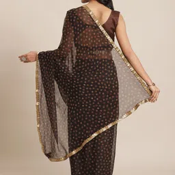 Saree mall Black & Beige Printed Saree image 2