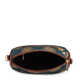 THE CLOWNFISH Ethnic Motifs Printed Jute Structured Sling Bag image 4