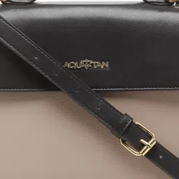 AQUATAN Colourblocked PU Oversized Structured Handheld Bag with Quilted image 5