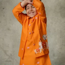 Vivedkids Boys Floral Printed Regular Pure Cotton Kurta with Trousers image 2