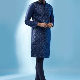 KISAH Ethnic Motifs Embroidered Kurta With Trousers image 4