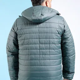 hardsoda by the indian garage co HARDSODA Plus Size Hooded Lightweight Puffer Jacket image 4