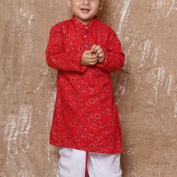 Aj DEZInES Boys Bandhani Printed Pure Cotton Kurta with Dhoti Pants-picture-14