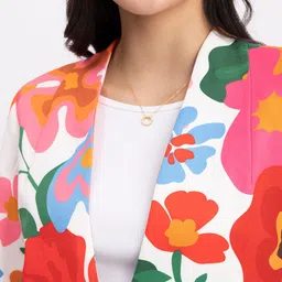 FableStreet Floral Printed Single Breasted Casual Blazer image 2