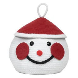 FABINALIV Red & White Self Design Cotton Reusable Organisers with Lid image 2