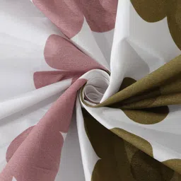 KLOTTHE White & Green Floral Printed 300 TC Single Bedsheet With 1 Pillow Cover image 3