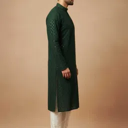 jaitik Men Cotton Blend Kurta Pyjama Set image 3