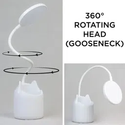 drova 3 Colour Mode Rechargeable, Flexible Gooseneck LED Study/Desk Table Lamp Study Lamp image 4