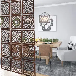 Walnut Engineering Wood (Pack Of 12) Hanging Room Divider-image-73