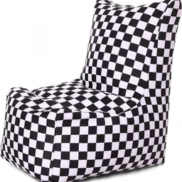 style homez Large CANVAS CLASSIC CHAIR, Cotton Checkered Printed Bean Bag Chair With Bean Filling-picture-15