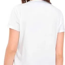 pvs trend Women Printed Round Neck Polyester White T-Shirt image 2