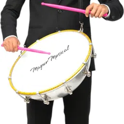 mayur musical Tasha Drum 12 inch with Sticks and Belt Superior Quality Nasik Dhol Nut & Bolts Dholak-picture-14