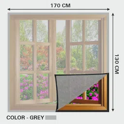 auranest Fibre Adults Washable Window Mosquito Net Pre Stiched with Adhesive Hook & Loop Tape Mosquito Net-picture-11