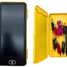 ablue clipper LCD Writing Pencil Box – Eye Protection With Replaceable Battery [Random Color] Morden Art Plastic Pencil Box image 2