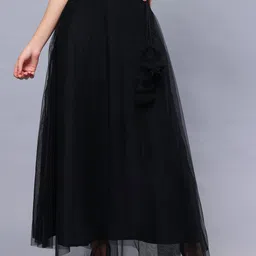 frolic rolic Women Solid Flared Black Skirt-picture-15