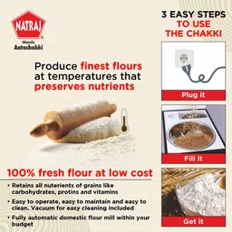 natraj aatamaker Florence Atta Chakki FlourMill with vaCum Fully Automatic Domestic Ghar Ghanti 106 Model Flourmill image 4